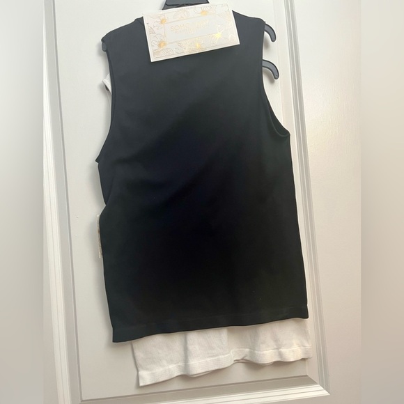 Soho Lady Plus Size Seamless Ribbed Tank Tops 2-Pack (Black & White) - Picture 6 of 6